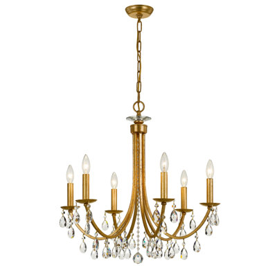 Mahone 6 - Light Unique/Statement Empire Chandelier With Wrought Iron Accents