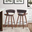 Tabouret de bar à hauteur de comptoir moderne avec structure en bois et revêtement en similicuir