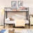 Twin Over Full With Trundle Metal Bunk Bed ,No Box Spring Needed,Easy Assemble