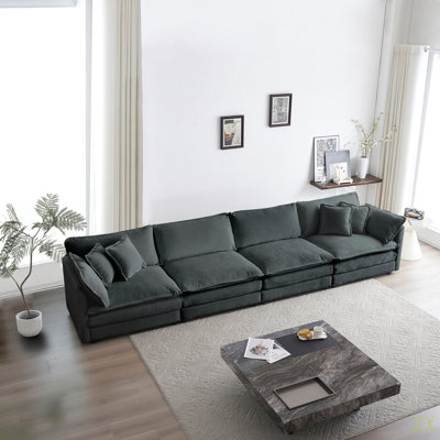 Free Combination Modular Sofa Free,4 Seater Sofa Comfy Chenille Fabric,Sectional Sofa Couch Chenille