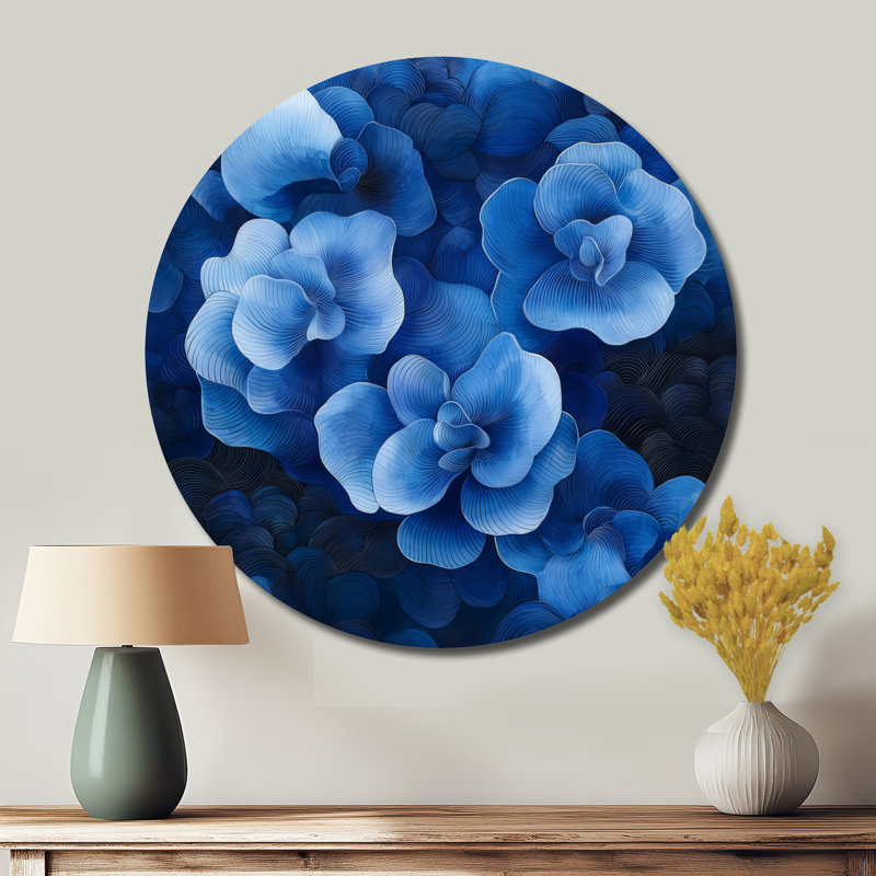 Bleu et blanc, hortensia, H 36 po x l 36 po