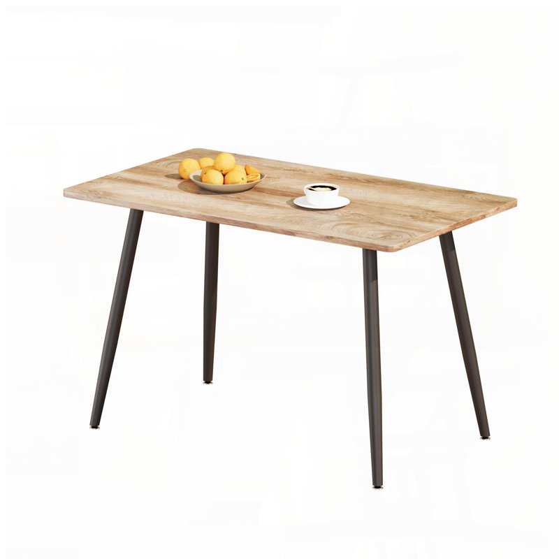 Table de salle à manger moderne en bois aggloméré 47 po avec pieds en métal noir 47 po