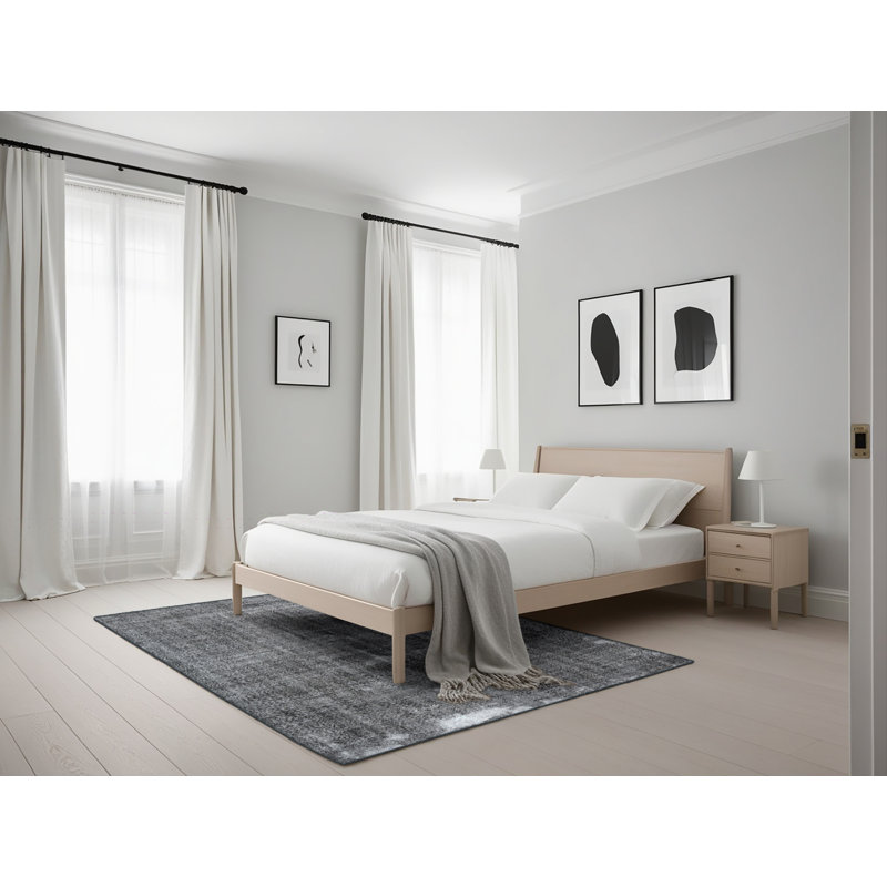 Tapis traditionnel gris anthracite Walla, Rectangle 5 pi x 7 pi