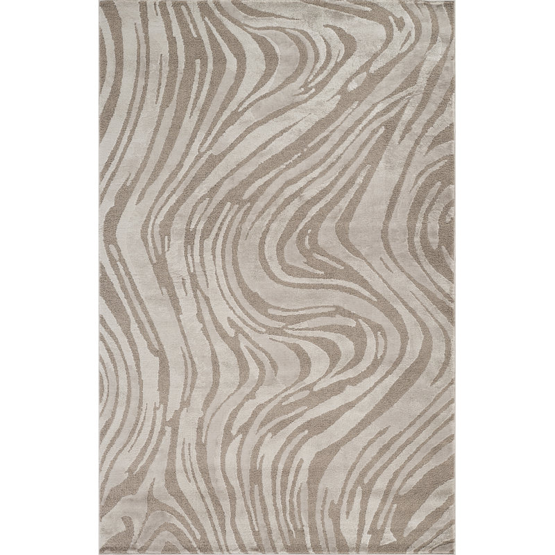Hamilton Modern Metallic Sheen Area Rug - Polypropylene Weaving - Jute Backing - Marble Inspired Design Rugs, Mocha