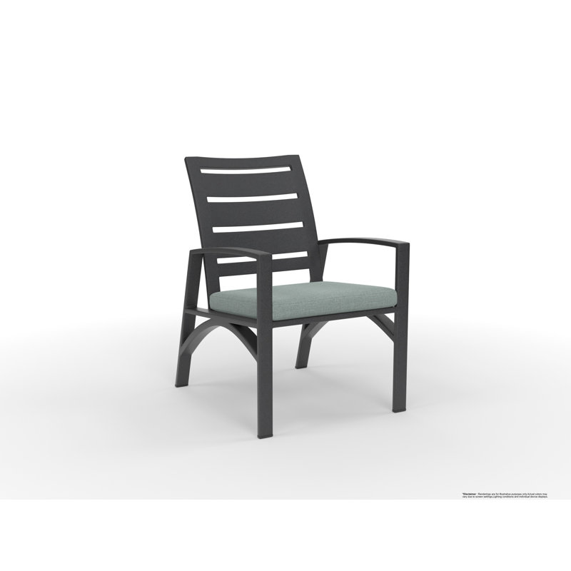 Outdoor Dining Armchair, Harris Stone, Carbon Black