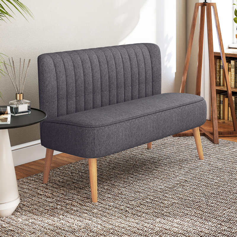 Maxen 2 Seater Loveseat, Polyester, Dark Grey