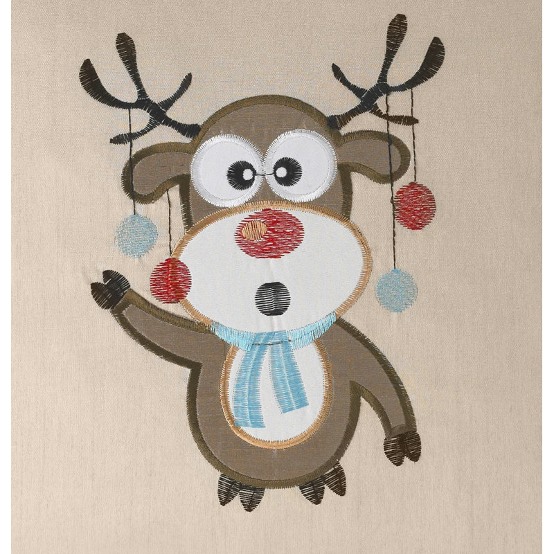 Roy Christmas Rudolph Embroidered Table Runner, 33cm W x 183cm L