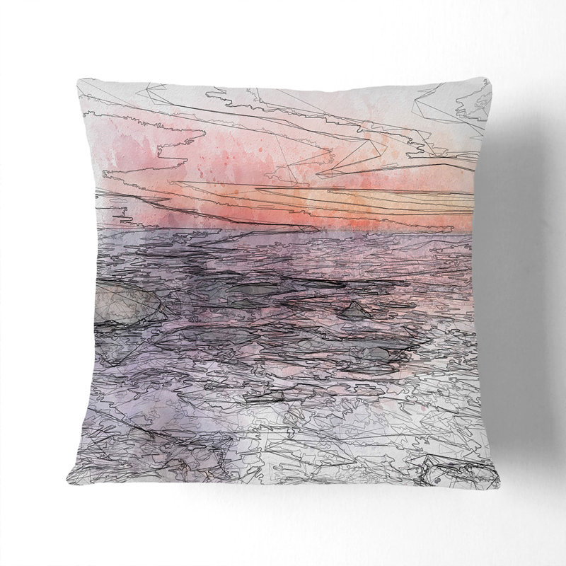 Abstract Square Cushion, 40 x 40 cm, White