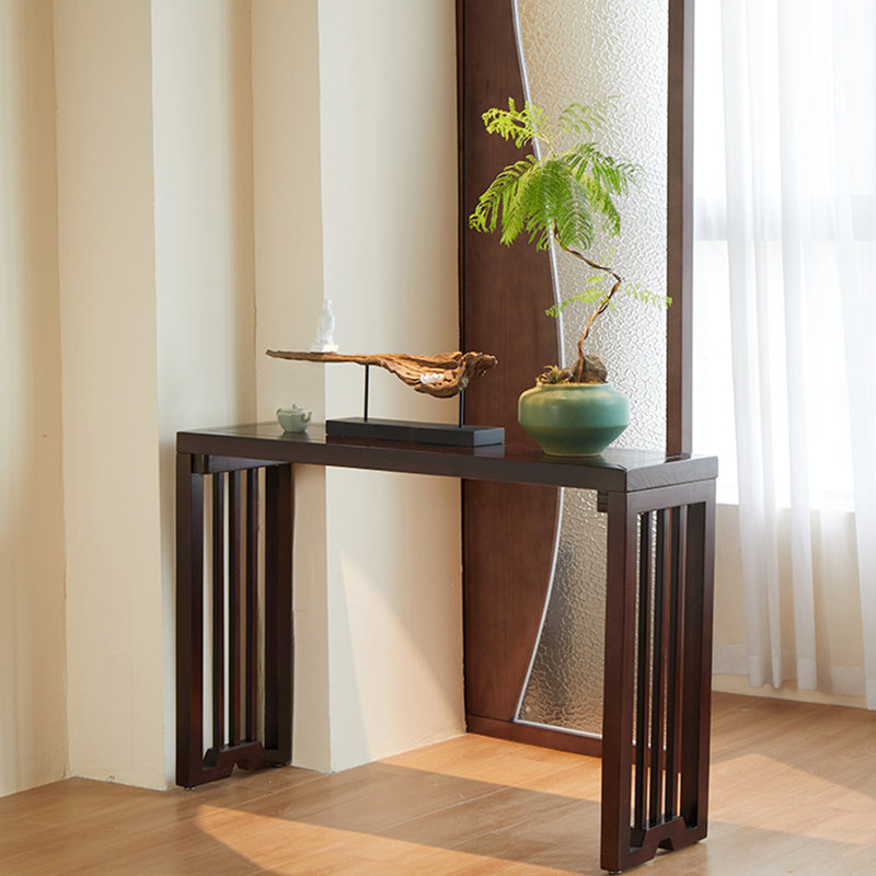 Chinese style full solid wood console table, 31.5" H x 55" W x 13.7" D