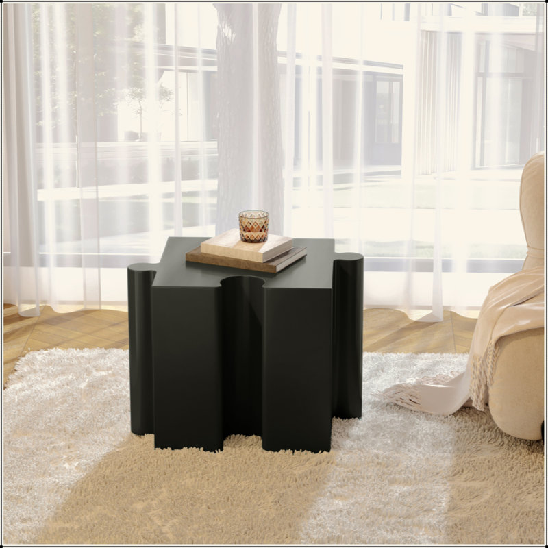 Table d'appoint casse-tête, table modulaire à bord concave MGO, Noir