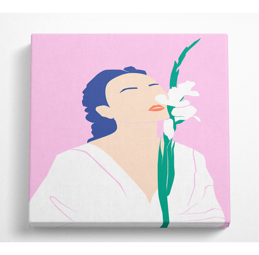 Ronetta White Flower Woman - Kunstdrucke auf Leinwand