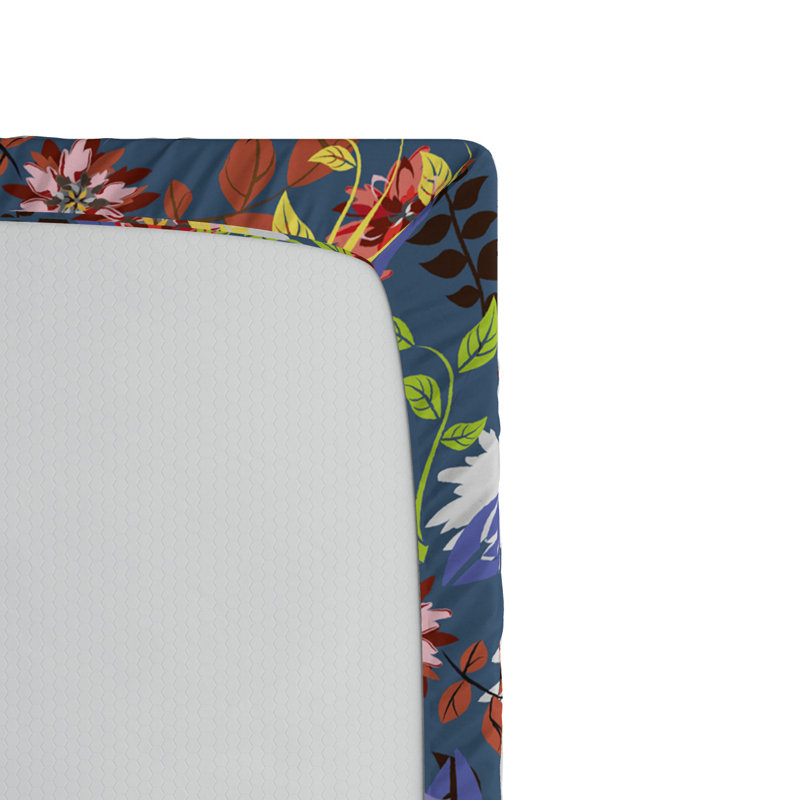 Microfiber Floral Fitted Sheet, Twin Fitted Sheet