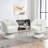 29.9" H Upholstered Cream Club Swivel Chair with Pillow