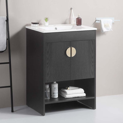 23.6'' Single Bathroom Vanity with Ceramic Top