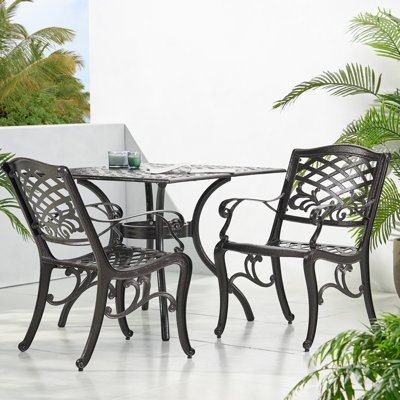 2 Arm Chair, Classic & Scroll Design, Lightweight Aluminum Frame, And Rust-, Ornate Floral Accents, 26.96"X22.34"X35.8", Assembly Needed Chair  2Pcs , Intricate Rust- Construction, Comfortable