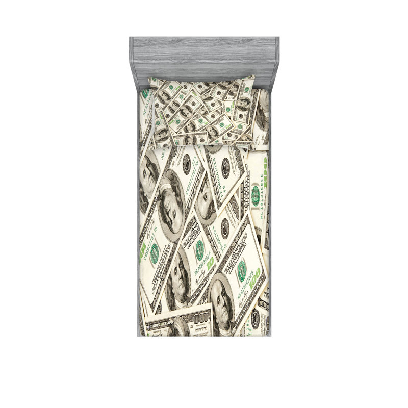 Ensemble de draps et taies décoratives Ambesonne, vert gris pâle, Ensemble de draps pour lit simple avec deux taies 