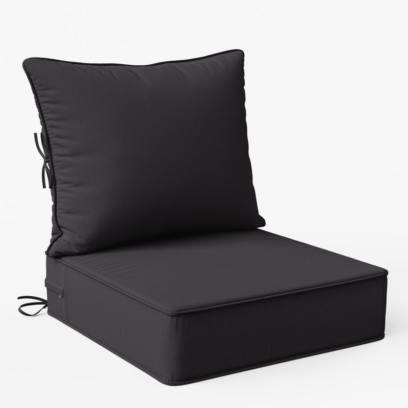 Ensemble de coussins d'extérieur l 6 po x P 24 po Wynee, Gris foncé