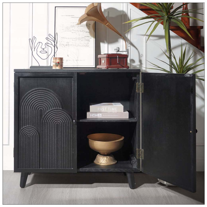 Armoire de rangement moderne en bois noir