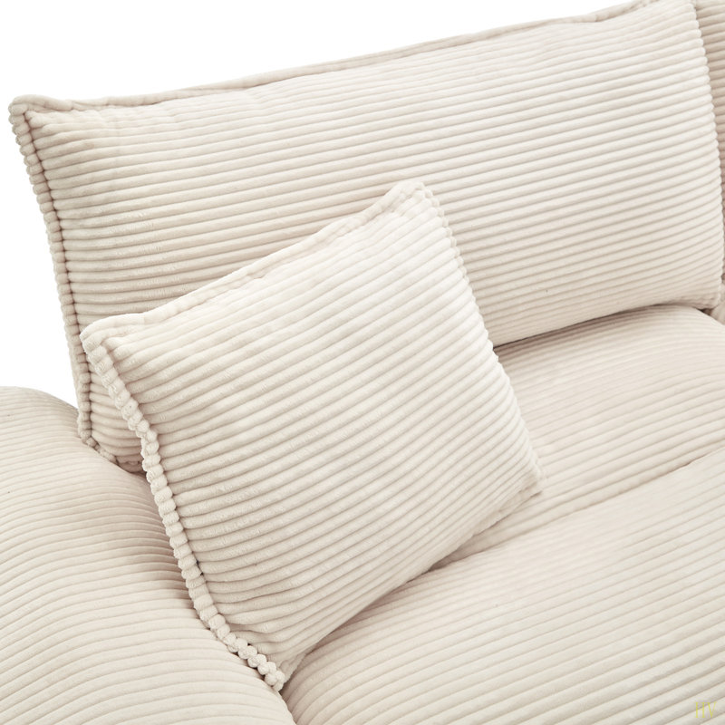 Canapé-lit Corduroy, Beige