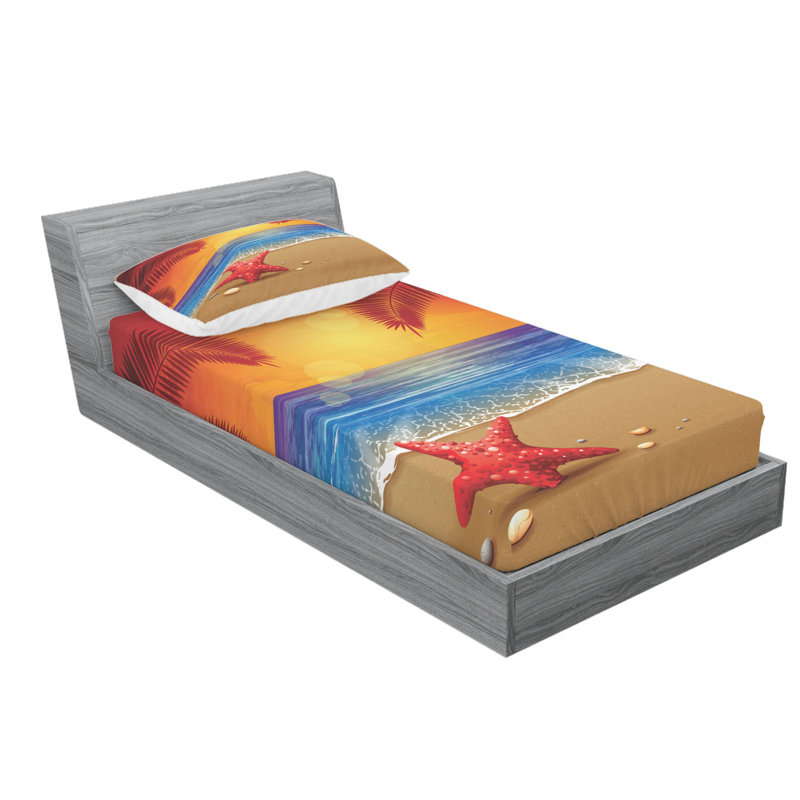 Tropical Microfiber Sheet Set, Twin XL Sheet Set with Fitted Sheet