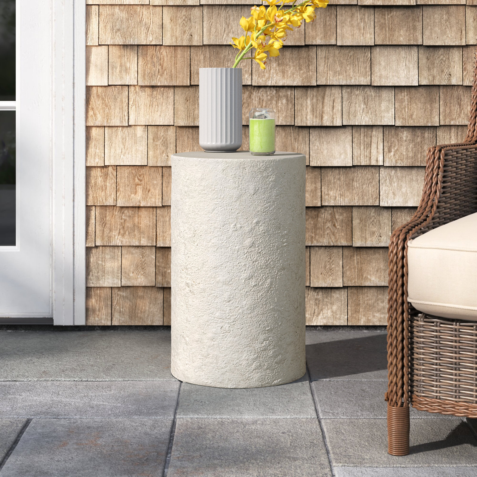 Hamish 13'' Stone Outdoor Side Table