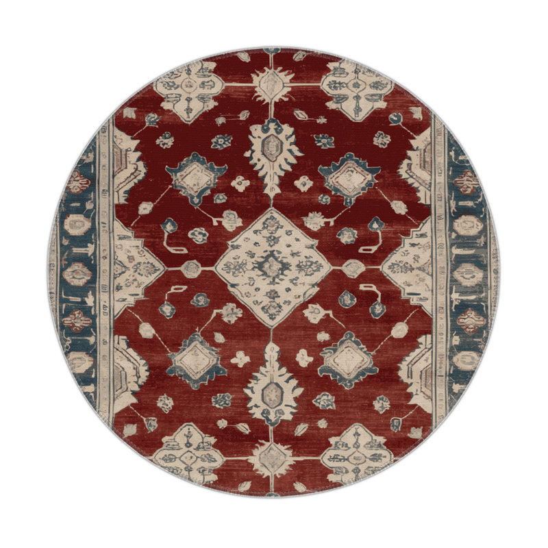 Tapis gris intérieur et extérieur surteint, Rond 5 pi