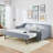 Upholstered Convertible Daybed with Tufted Button Backrest, 3‑in‑6 Versatile Sofa Bed with Pull‑Out Trundle & Side Storage-226659989-226659995