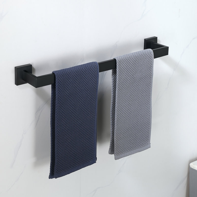 Porte-serviettes mural 24 po en acier inoxydable, 1, Noir mat