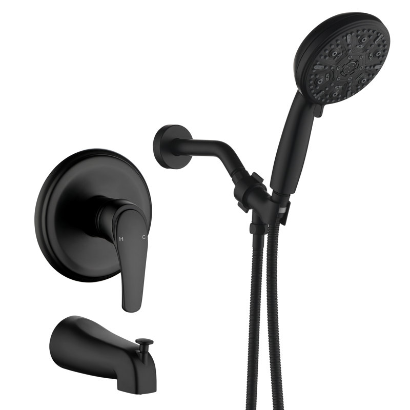 Robinet de baignoire et douche, Noir mat