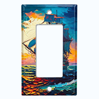 Copper Rust Patina Teal Print 1 - Gang Rocker Standard Wall Plate