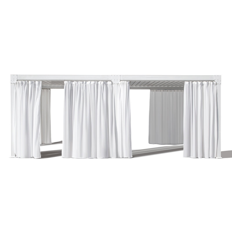 Pergola en aluminium à toit réglable, Beige, Cette toile d'ombrage triangulaire de 12 pi l 8 pi