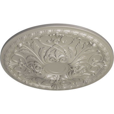 Endurathane Tristan Ceiling Medallion, 26"OD x 3"P (Fits Canopies up to 5 1/2"), Hand-Painted Pearl White Finish