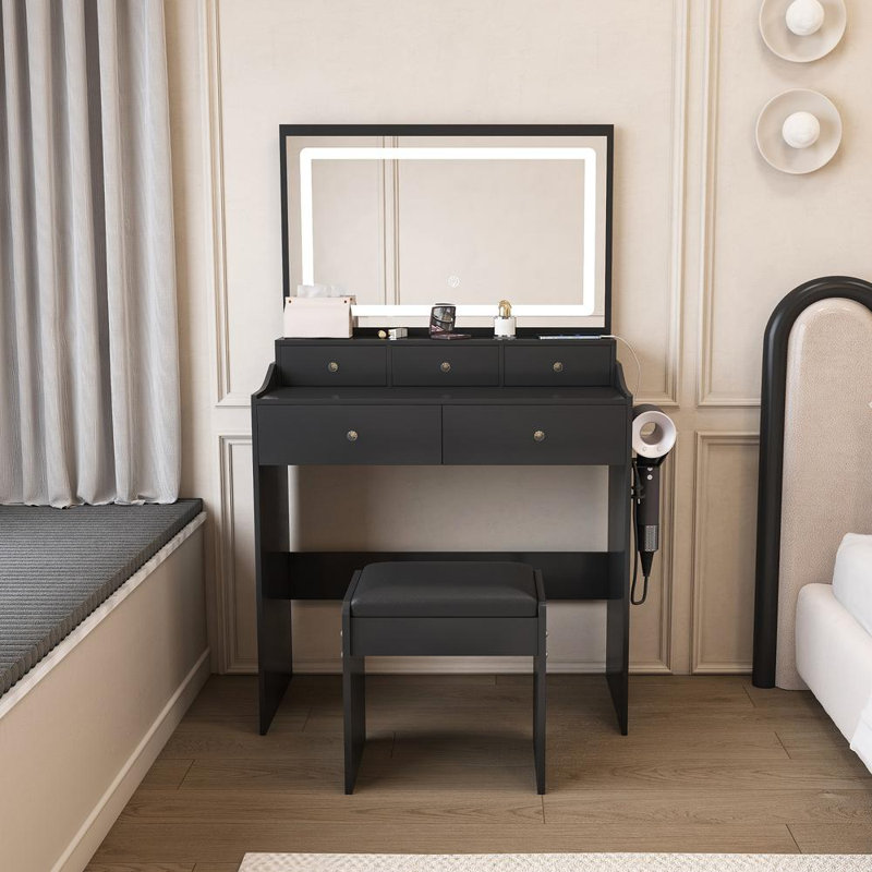 Makeup Vanity (Black), Black