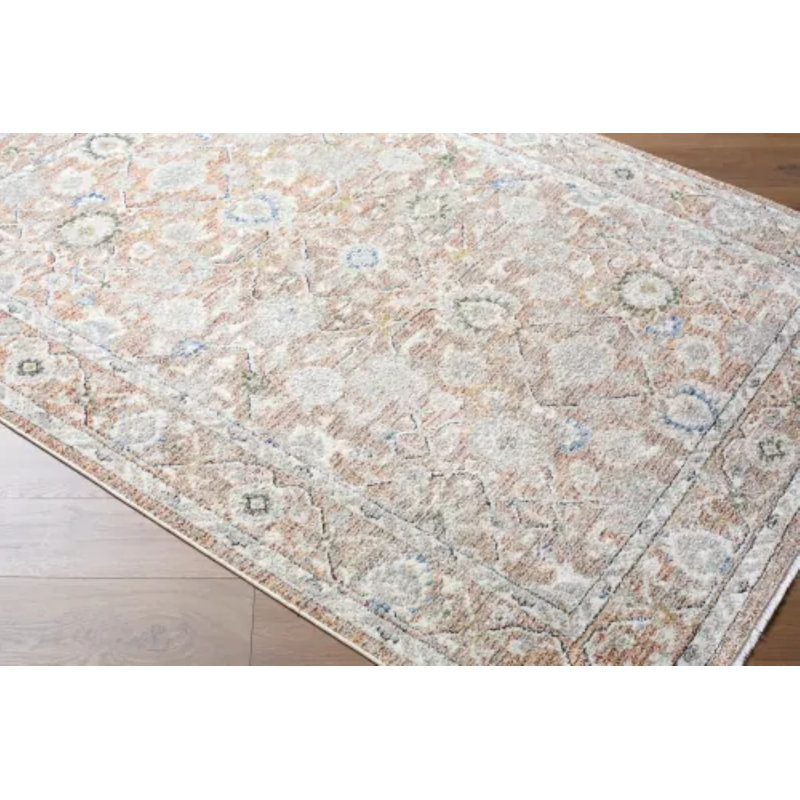 Wahnetta tissé à la machine, Ivory/Cream/Orange/Black/Brown, Rectangle 7'10" x 10'