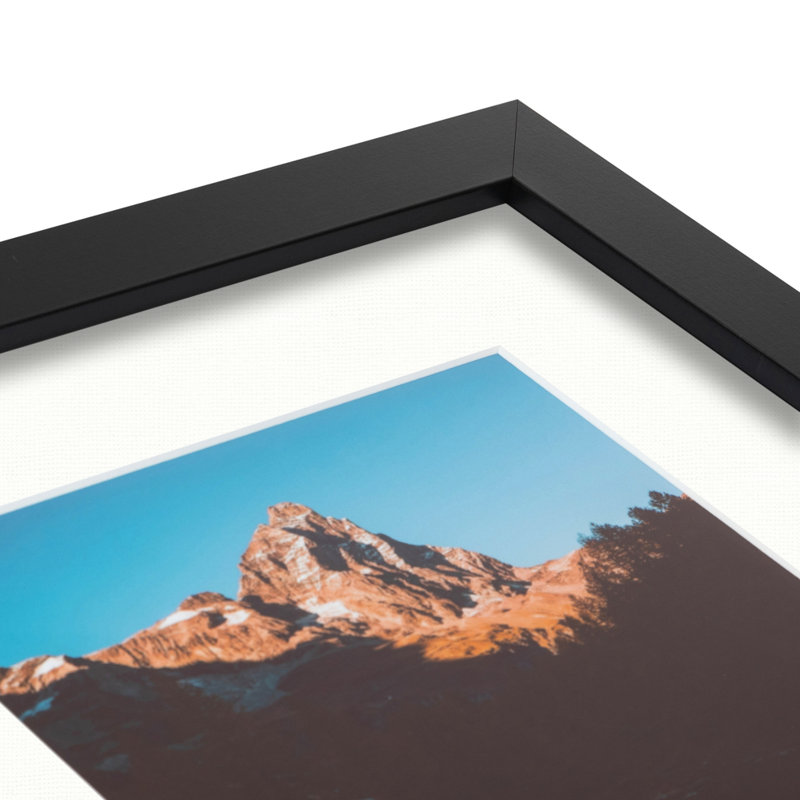 Wood Picture Frame with Mat, Fabric White
