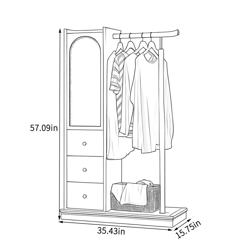 Armoire à 3 tiroirs Ash & Rattan