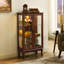 Cabinet Curio avec tablettes réglables et panneau arrière en miroir-1065592454