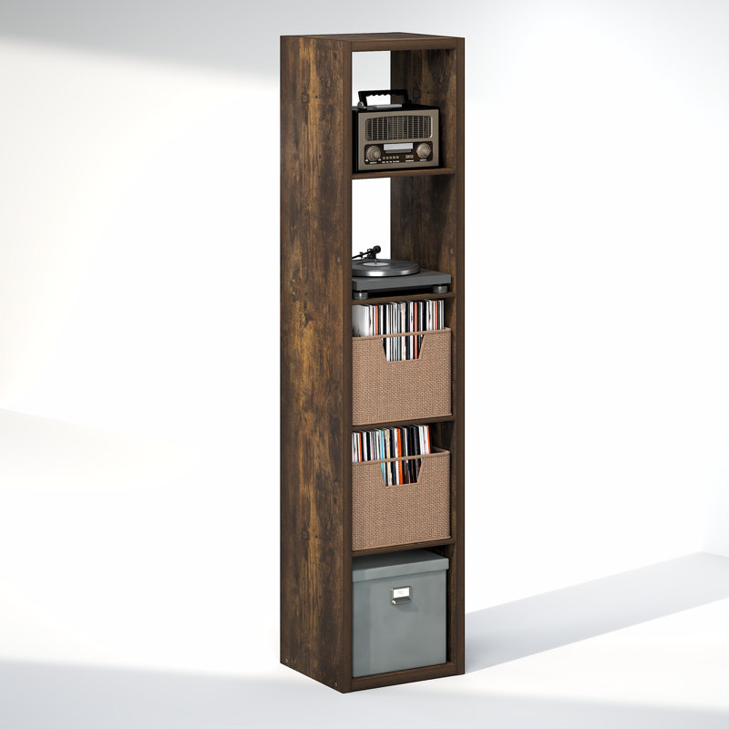 Tanvee 182.7cm H Media Shelves, Amber Pine