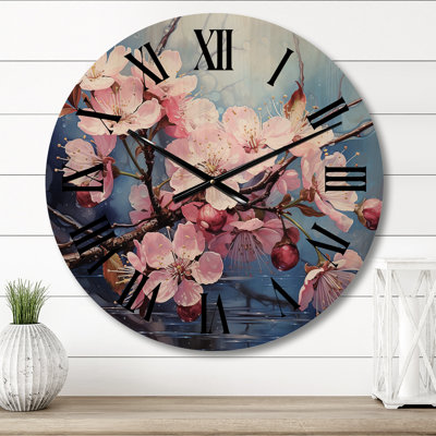 Horloge murale en bois massif Vernetha