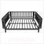 Lit plateforme pleine grandeur en métal pour enfants avec rails de sécurité et conception à profil bas-616046664-616046665
