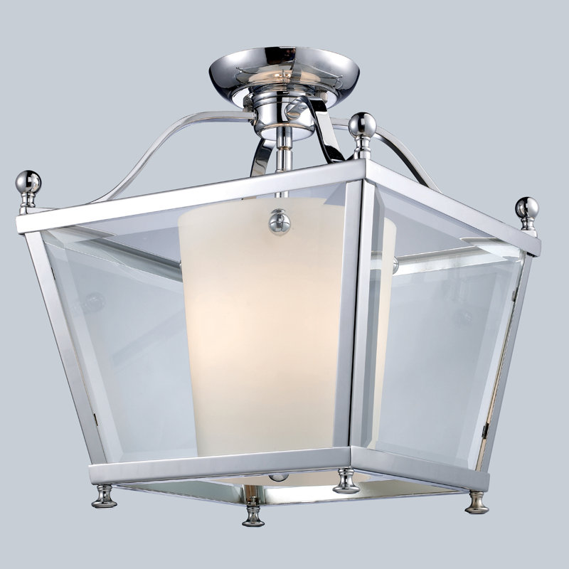Luminaire suspendu géométrique 3 lumières lanterne Cully, H 14 po x l 12,25 po
