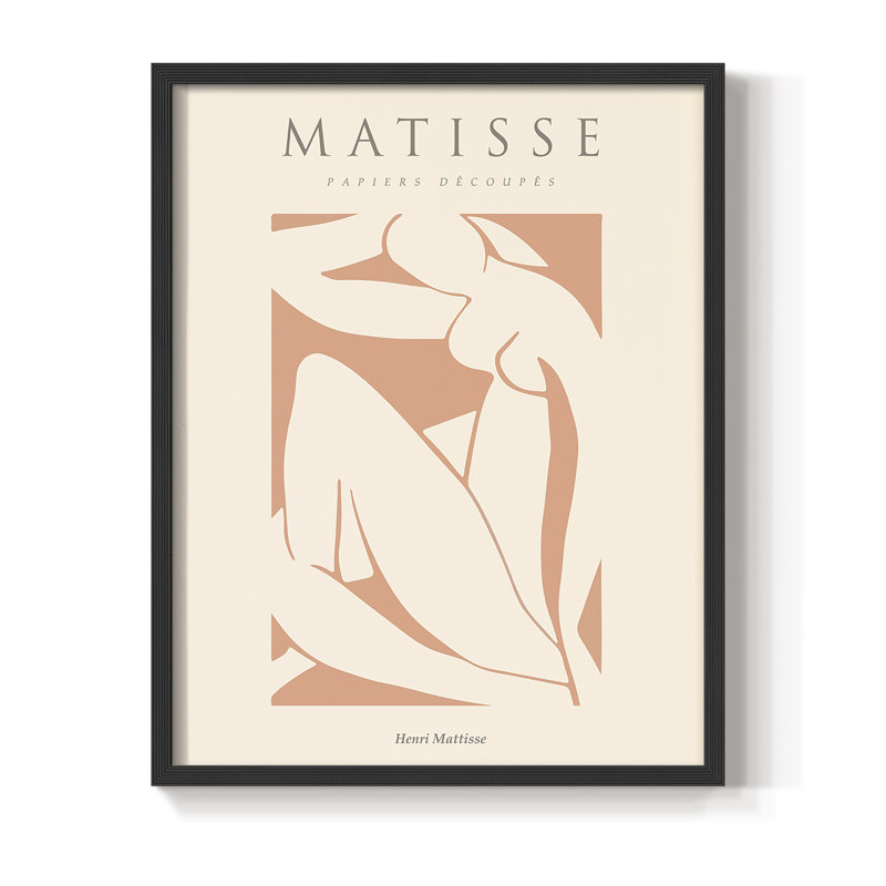 Matisse C, reproduction encadrée - bois massif, H 28 po x l 22 po, Noir