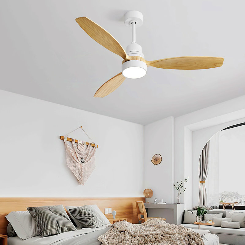 Ventilateur de plafond 52 pouces avec télécommande 6 vitesses réversible pour moteur à courant continu