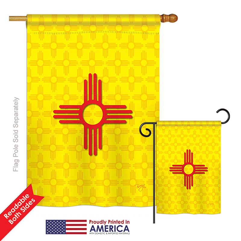 Drapeau de jardin en polyester 2 côtés Breeze Decor New Mexico American States