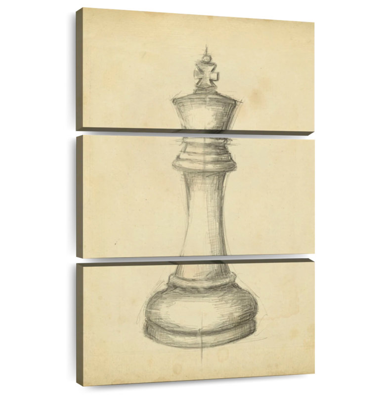 Senne Antique Chess I, H 65 po x l 42 po