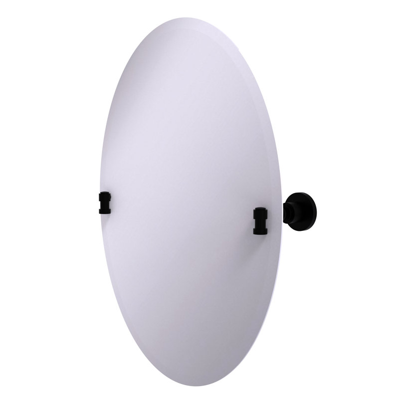 Miroir inclinable ovale Arviso, Noir mat