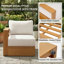 Ensemble de conversation modulaire pour patio en bois d'eucalyptus pour 5 personnes avec coussins