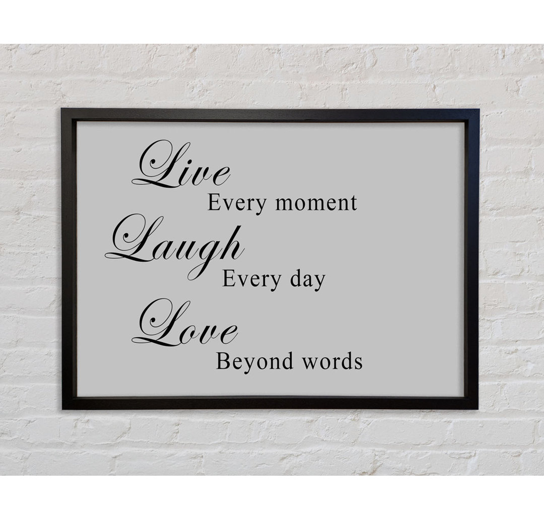 Love Quote Live Laugh Love - Single Picture Frame Typography on Canvas