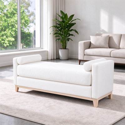 Renitta Modern Teddy Velvet Bed End Bench with Storage for Bedroom