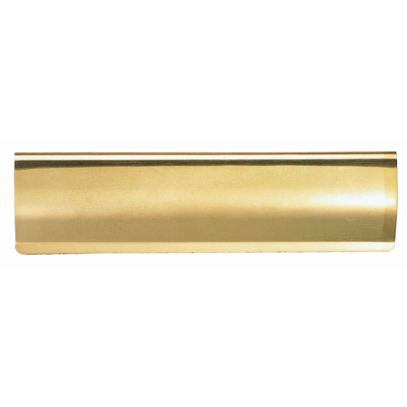 Floe Curved Pattern Letter Tidy Door Accessory, Polished Brass, 9.5cm H x 9.5cm W x 30cm D